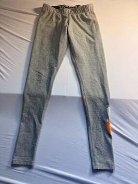 Nike Sportswear Girls Gray JDI Leggings Heather Grey Orange White Swoosh Small